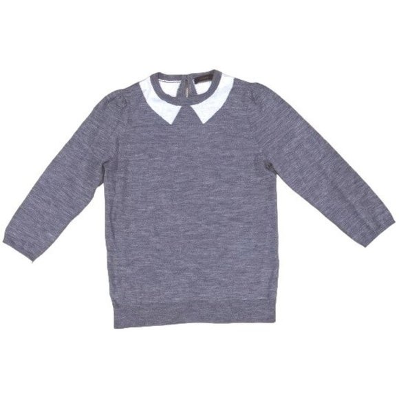 J. Crew Sweaters - J Crew Faux Collar Knit Top Sweater Gray White Small Cute Preppy Womens Small